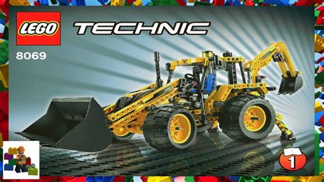 Lego Technic 8069 Backhoe Loader Complete With Instruction Manuals