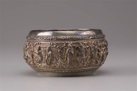 A Burmese silver bowl