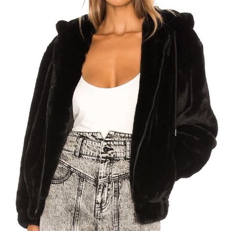 Bardot Jackets And Coats Bardot Gigi Zip Faux Fur Jacket In Black