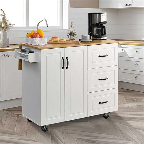 Kitchen Island Cart With Drop Leaf Countertop Rolling Kitchen Islands Table With 3