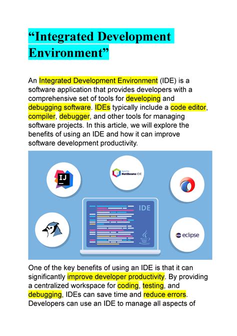 Integrated Development Environment Ides Typically Include A Code