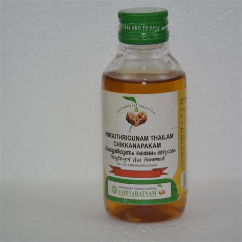 Vaidyaratnam Oushadhsala Hinguthrigunam Thailam 100 ML D G Ayurvedic