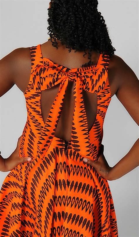 Orange And Black African Printed Dress By Ngozi On Etsy 114 00 This