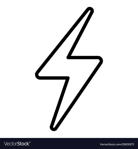 Lightning sign icon outline style Royalty Free Vector Image