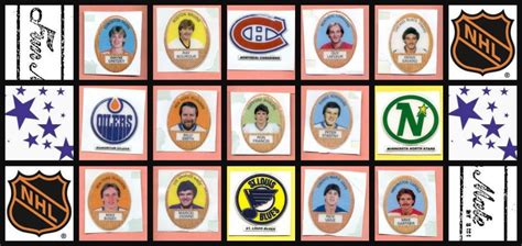 1983 Funmate Puffy NHL Stickers Set of 148 (25 Panels of 6 stickers ...