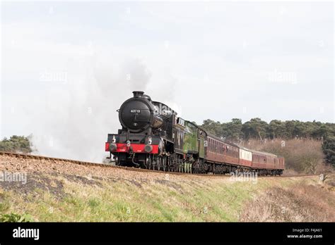 A Steam Train On The North Norfolk Railway Near Sheringham Stock Photo