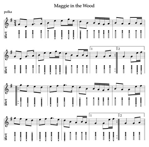 Maggie In The Woods Tin Whistle Sheet Music Notes And Tin Whistle Tab