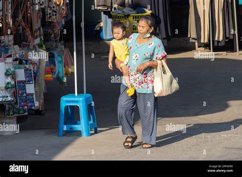 Samut Prakan Thailand Feb An Elderly Woman Carries A Small