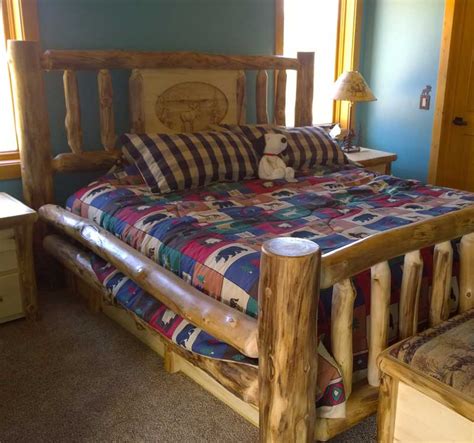 Aspen Log Panel Insert Bed Rustic Log Furniture Of Utah