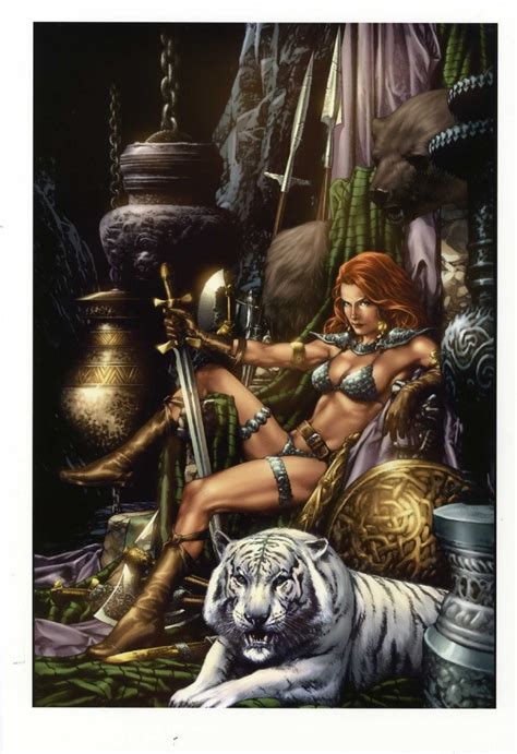 Jay Anacleto Print Red Sonja Colors By Nei Ruffino Comic Art Red