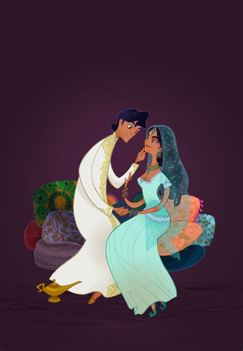 Aladdin and Jasmine - Wedding - Disney Princess Fan Art (23902984) - Fanpop