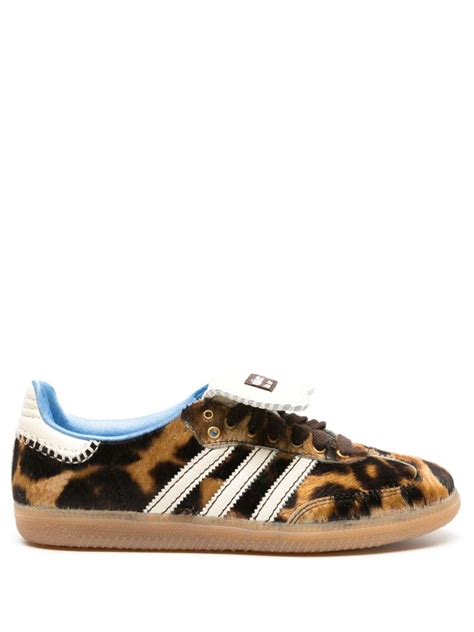 Adidas Leopard Print Leather Sneakers In Brown Lyst