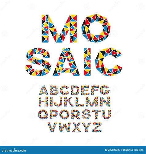 Vector Colorful Mosaic Font Stock Vector Illustration Of Ceramic