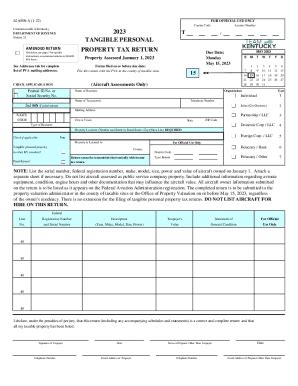 Fillable Online Tangible Personal Property Tax Return Excel Fax Email