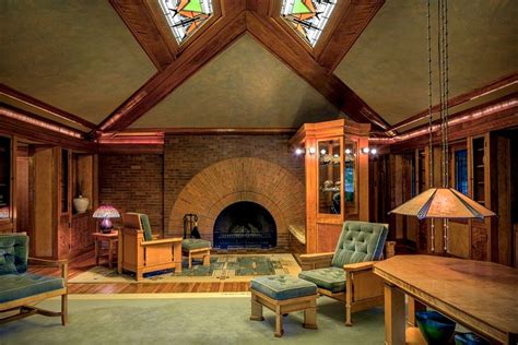 Arthur Heurtley House Interior By Frank Lloyd Wright And Early