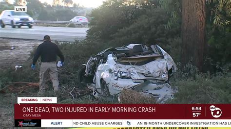 At Least 1 Dead After Car Veers Off Freeway In Otay Mesa Slams Into Tree