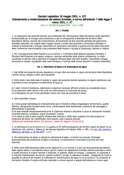 227 Del 2001 Decreto 227 Del 2001 Decreto Legislativo 18 Maggio