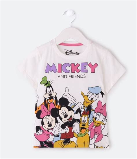 Camiseta Infantil Estampa Mickey E Amigos Disney Tam A Anos