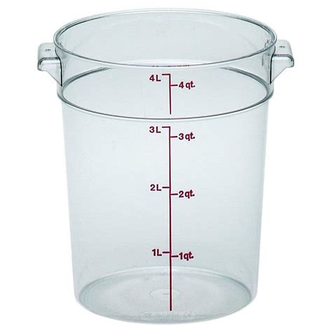 Cambro Rfscw4135 Camwear 4 Qt Clear Round Food Storage Container