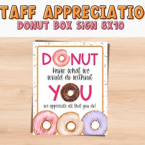 Donut Know What We Would Do Without You Staff Appreciation Etsy