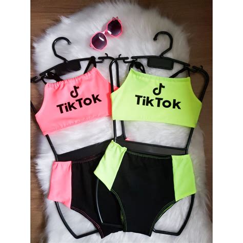 BIQUINI INFANTIL FEMININO BLOGUEIRINHA TIK TOK Shopee Brasil