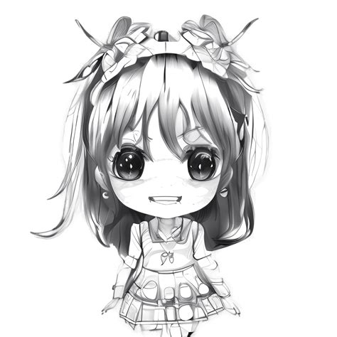 Anime Girl Coloring Page Chibi · Creative Fabrica 47 Off