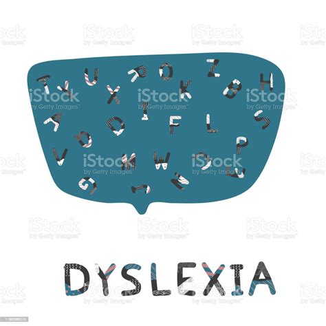 Signe De Vecteur De Concept De Dyslexie Avec Des Lettres Stylisées Vecteurs Libres De Droits Et