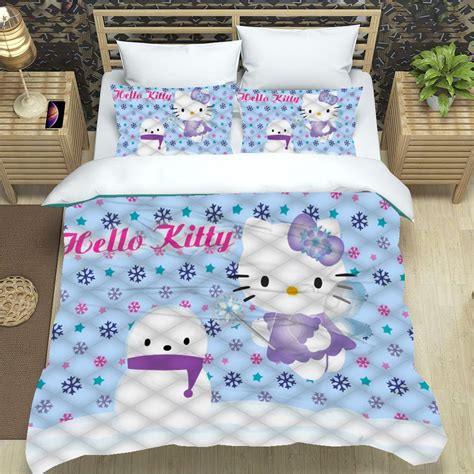 Christmas Bedding Set Hello Kitty Bed Linen Cute Duvet Covers And Pill