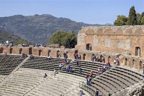 Ancient Theatre Of Taormina Teatro Antico Di Taormina Ruins Of