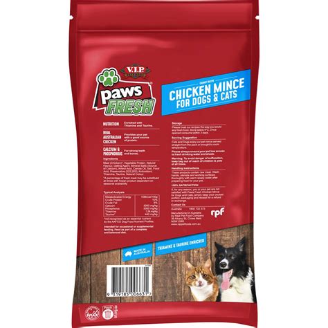 Vip Paws Adult Chilled Fresh Dog And Cat Food Chicken Mince 1kg Woolworths