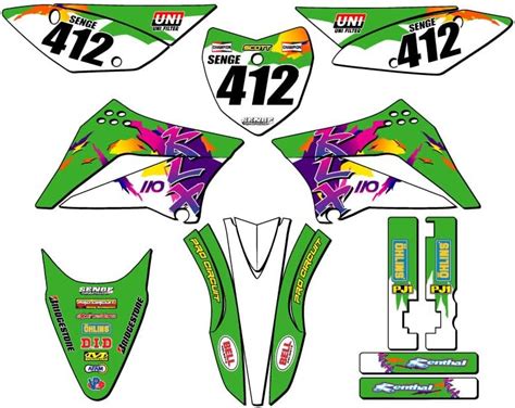 Amazon 2010 2023 KLX 110 Throwback Green Senge Graphics Complete