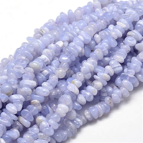 Natural Blue Lace Agate Chip Beads Strands X Mm Hole Mm