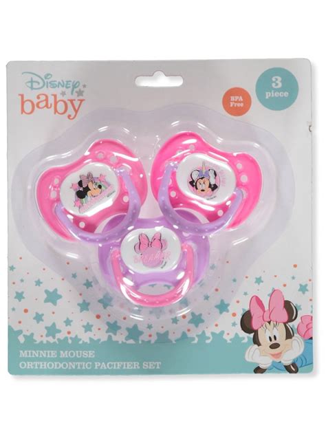 Disney Baby Girls Pack Minnie Mouse Pacifier Set Pink Multi One