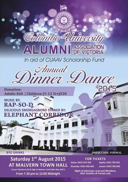 Colombo University Alumni Association of Victoria - Annual Dinner Dance ...