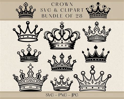 Crown Svg Crown Bundle Svg Crown Silhouette Crown Clipart Digital File