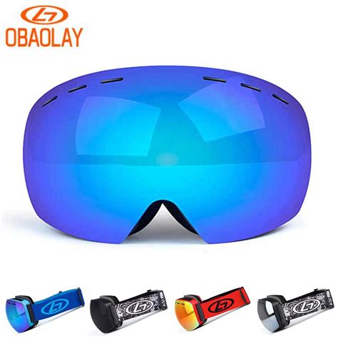 Obaolay Snowboard Glasses Uv400 Ski Goggles Anti Fog Skiing Mask Men