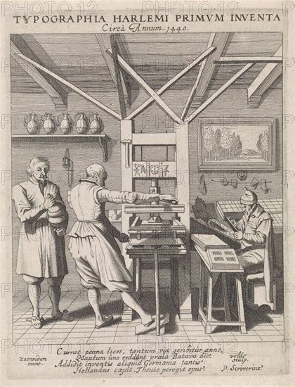 The Invention Of The Printing Press By Laurens Jansz Coster Haarlem