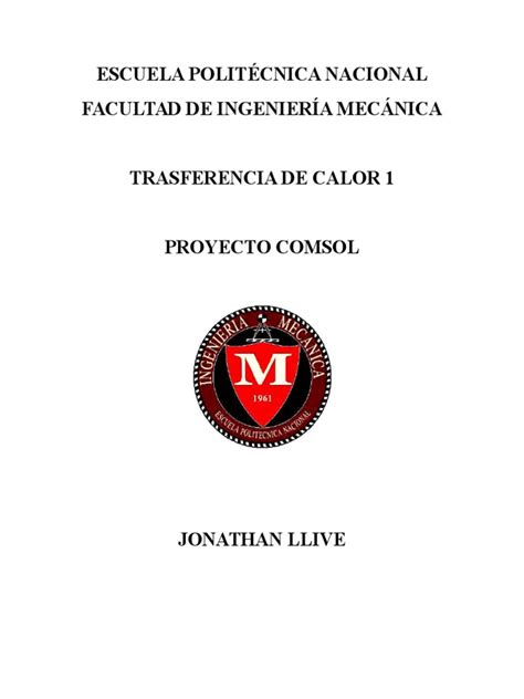 Pdf Transferencia De Calor Informe Comsol Dokumen Tips