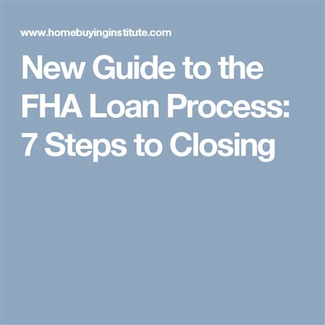 New Guide To The Fha Loan Process Steps To Closing Fha Loans Fha