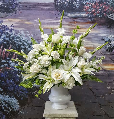 White Sympathy Arrangement In Old Bridge Nj Always And Forever Flowers