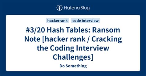 3 20 Hash Tables Ransom Note Hacker Rank Cracking The Coding