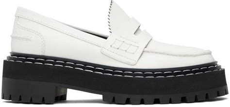 Proenza Schouler Off White Lug Sole Platform Loafers In Black Lyst