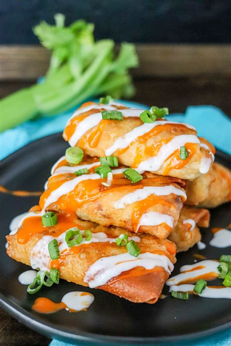 Buffalo Chicken Egg Rolls • Domestic Superhero