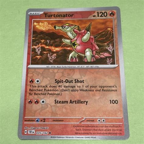 Turtonator 035 162 Reverse Holo Pokemon TCG Scarlet Violet Temporal