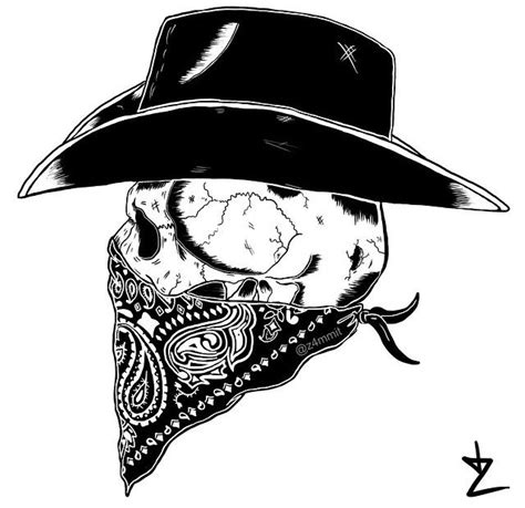 Skull Cowboy Hat Tattoo