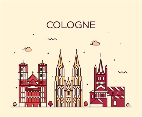 Premium Vector Cologne Skyline Detailed Silhouette Trendy Vector