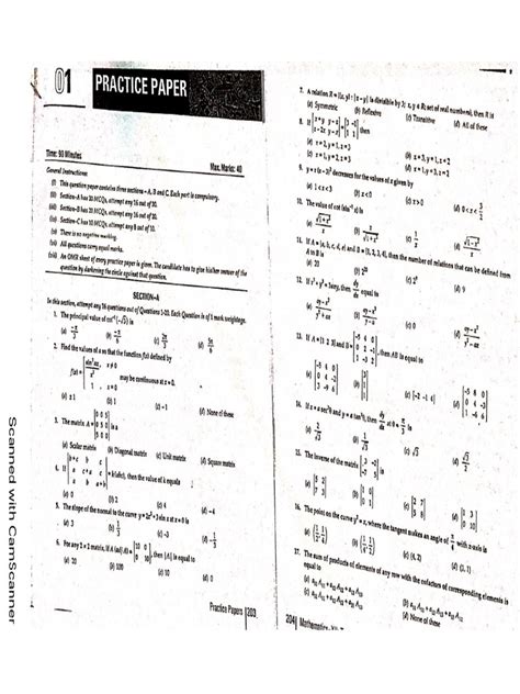maths sample papers
