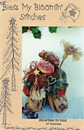 Snowtime To Talk Snowman Country Craft Sewing Pattern Bless My Bloomin