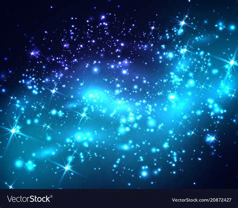 Dark night sky with stars and galaxy Royalty Free Vector