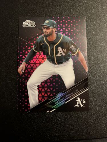 Topps Chrome Black Marcus Semien Pink Refractor Athletics